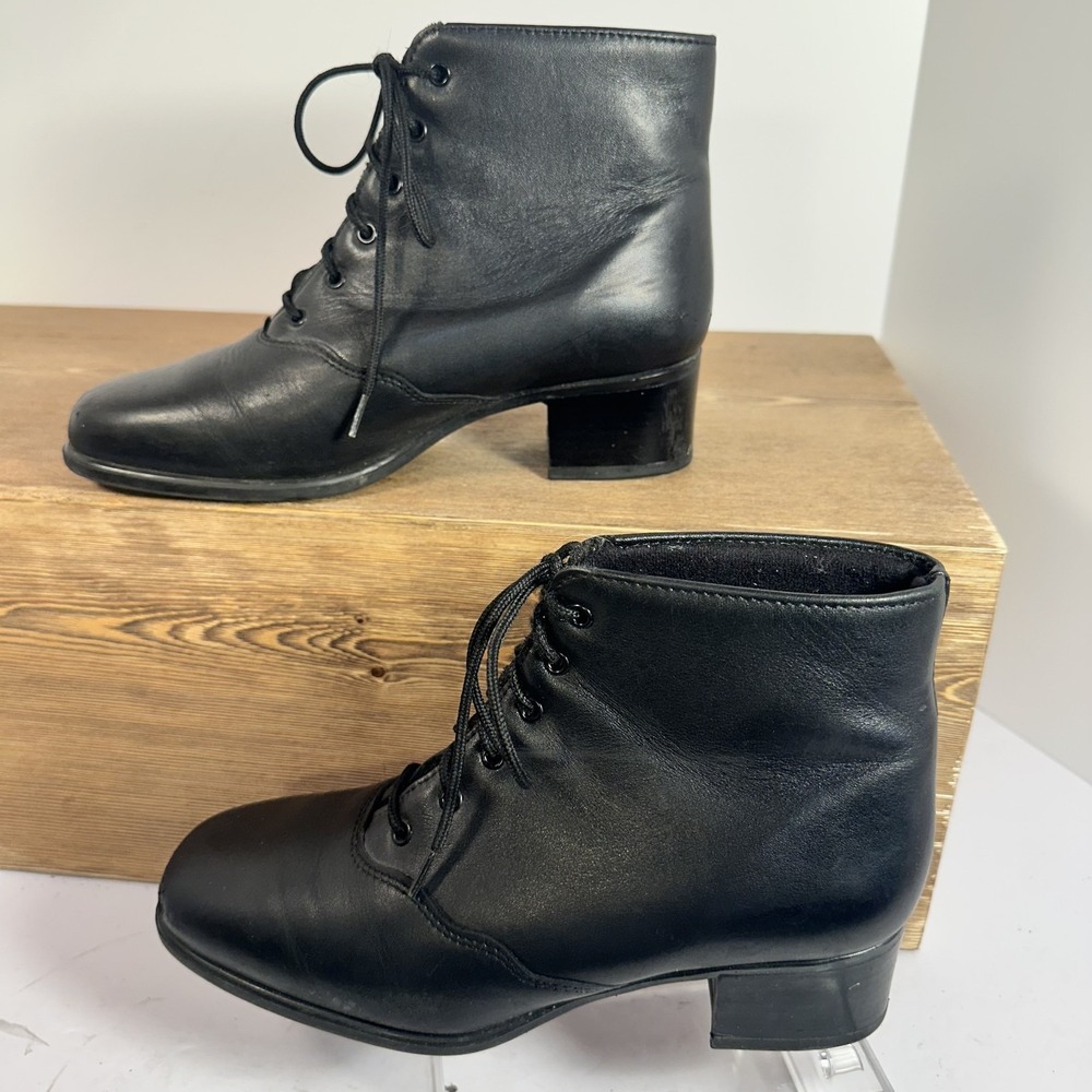 VTG Regence Leather Lace Up Ankle Boots Sz 6B Victorian Granny Edwardian Prairie